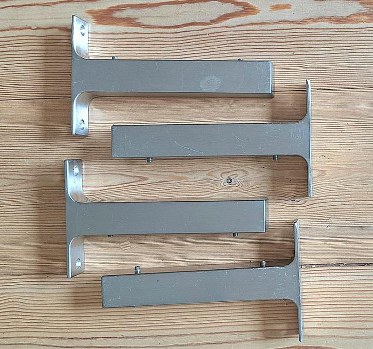 Sale Console plankdrager vernikkeld geborsteld staal 4 stuks, Doe-het-zelf en Verbouw, IJzerwaren en Bevestigingsmiddelen, Gebruikt