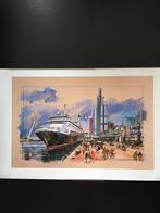 Poster “Wilhelminastraat met Cruise Terminal” 62x88,5 cm, Antiek en Kunst, Ophalen of Verzenden