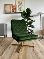 Fauteuil Cavera Loods 5 - groen fluweel - draaibaare poot, Ophalen, Zo goed als nieuw, Minder dan 75 cm, 50 tot 75 cm