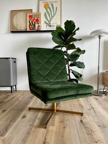 Fauteuil Cavera Loods 5 - groen fluweel - draaibaare poot beschikbaar voor biedingen