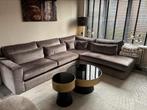 Mooie taupe velvet loungebank, Huis en Inrichting, Banken | Complete zithoeken, Ophalen, Gebruikt, Stof, Eric kuster
