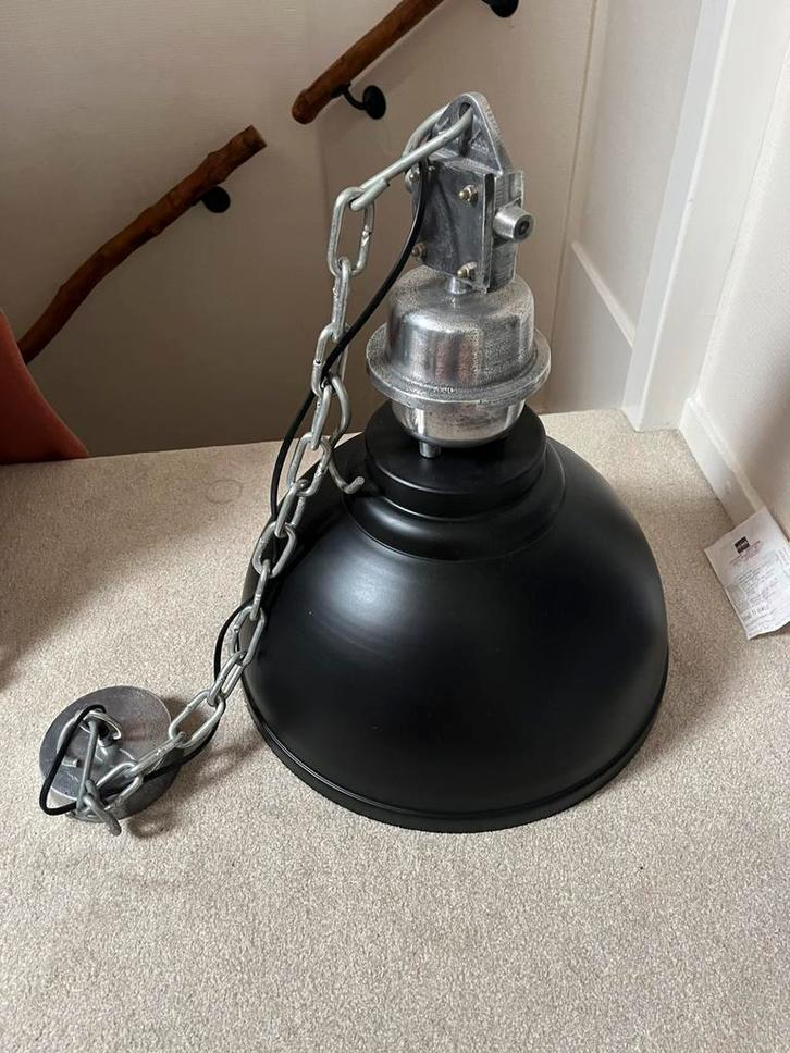 2 industriele hanglampen, Huis en Inrichting, Lampen | Hanglampen, Zo goed als nieuw, Minder dan 50 cm, Ophalen