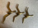 Vintage messing vogels wand decoratie, Ophalen of Verzenden, Gebruikt, Vogel, Beeldje of Figuurtje