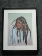 5454-25-2 : Afbeelding Indianen : Indiaans meisje 43 X 53 CM, Huis en Inrichting, Woonaccessoires | Wanddecoraties, Ophalen of Verzenden