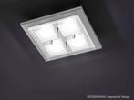 Grossmann plafondlamp geborsteld RVS met glas LED, Ophalen, Zo goed als nieuw, Metaal, Modern