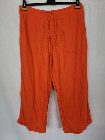Leuke oranje 100% linnen broek mt 40 merk H&M beschikbaar voor biedingen