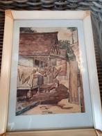 Schilderij Koster '48 - Dorpsgezicht jo koster, Ophalen of Verzenden