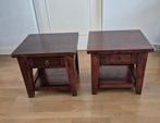 2 hoektafels massief teakhout, H x45cm Bx50cm, Ophalen, Gebruikt, Teakhout, Minder dan 50 cm
