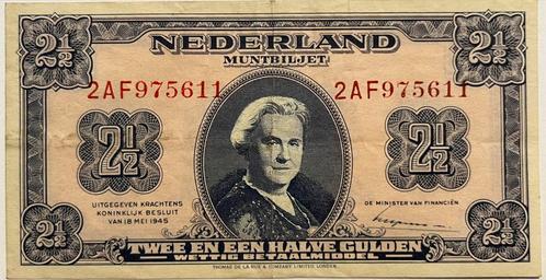 Mooie 2,5 gulden 1945, Postzegels en Munten, Bankbiljetten | Nederland, Los biljet, 2½ gulden, Ophalen of Verzenden