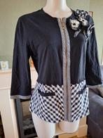 Fuego Woman mooie 3d bloemen vest L 44 | Gratis Verzenden !, Kleding | Dames, Truien en Vesten, Verzenden, Zwart, Maat 42/44 (L)