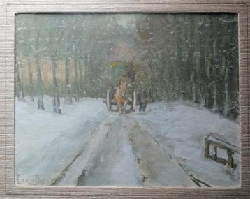 louis apol gouache ''WINTERSCENE" '' 16 x 20 cm beschikbaar voor biedingen