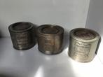 3 verzilverde voorraadbussen koffie, thee en suiker, Overige materialen, Gebruikt, -, -