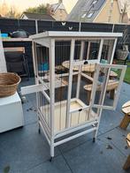 Wit houtlook vogelkooi, Dieren en Toebehoren, Vogels | Hokken en Kooien, Ophalen, Zo goed als nieuw, Hout, Vogelkooi