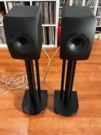 KEF LS50 Black Edition met stands en kabels, Gebruikt, 60 tot 120 watt, Front, Rear of Stereo speakers, Ophalen