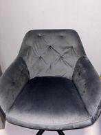 Grijs Fluweel Bureaustoel met Quilting, Huis en Inrichting, Bureaustoelen, Ophalen of Verzenden, Zo goed als nieuw, Grijs, Bureaustoel