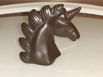 Obsidiaan paard / eenhoorn schedel / skull beschikbaar voor biedingen