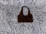 Cute Glitter Brown Crop Top, H&M, Bruin, Maat 42/44 (L), Ophalen of Verzenden