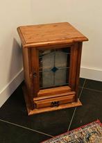 Apart kastje met glas in lood raamwerk 2 vakken en laatje, Antiek en Kunst, Antiek | Meubels | Kasten, Ophalen