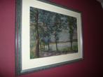 August Oppenberg bomenlandschap in prachtige lijst 93x75cm, Antiek en Kunst, Kunst | Schilderijen | Klassiek, Ophalen