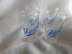 RICARD glaasjes met blauwe logo, 4 stuks, klein, Verzamelen, Glas en Borrelglaasjes, Ophalen of Verzenden, Zo goed als nieuw, Borrel- of Shotglas