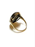14k gouden ring met een mosagaat, Ophalen of Verzenden, Zo goed als nieuw, 17 tot 18, Met edelsteen