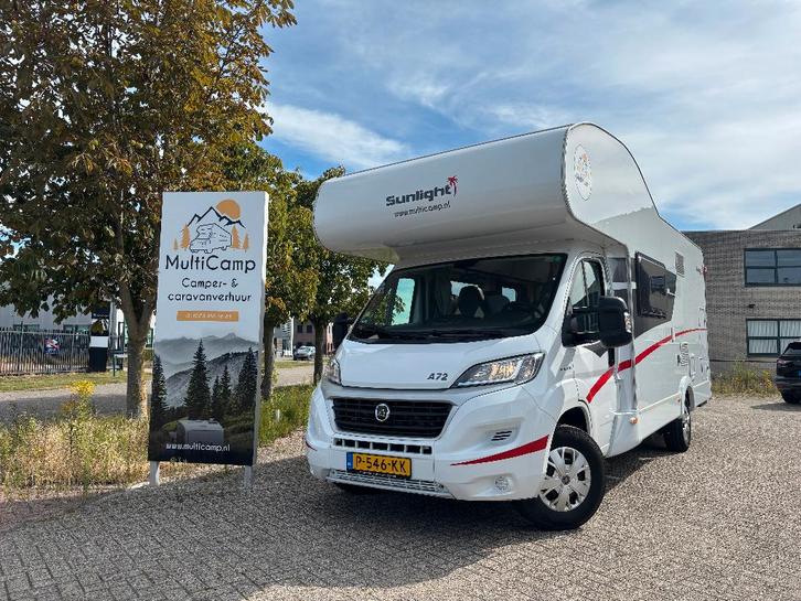 Ruime en complete Sunlight A72 camper – 6 per. - dakairco, Caravans en Kamperen, Campers, Bedrijf, tot en met 6, Alkoof, Sunlight
