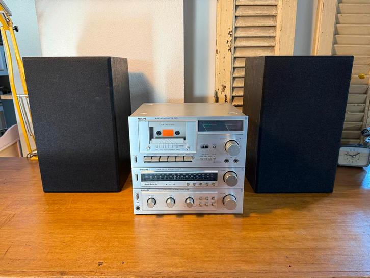 Philips HiFi Stereo-set, Audio, Tv en Foto, Stereo-sets, Gebruikt, Cassettedeck, Tuner of Radio, Speakers, Philips, Losse componenten