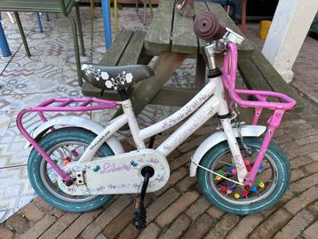 12,5 inch meisjesfiets met zijwieltjes. Kinderfiets, roze beschikbaar voor biedingen