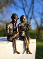 JONGEN MET PET / bronzen beeld, Ophalen of Verzenden