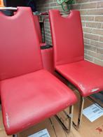 Gratis op te halen: 4 eetkamerstoelen, Huis en Inrichting, Stoelen, Ophalen, Gebruikt, Leer, Vier