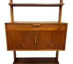 Vintage Wandmeubel Wandkast Teak Tijsseling Vrijstaand 60's, Gebruikt, Vintage, Minder dan 150 cm, Met lade(s)