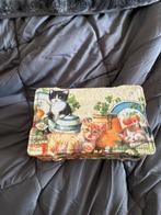 Vintage Blikken Trommel met Poezen - 21x13.5 cm, Ophalen of Verzenden, Gebruikt, Overige