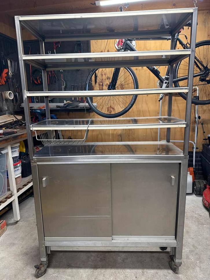 RVS Kast voor Schuur of Werkplaats, Huis en Inrichting, Kasten | Kledingkasten, Gebruikt, 150 tot 200 cm, 50 tot 100 cm, 50 tot 75 cm