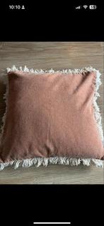 Bohemian  Kussen met franjes - Roze/Bruin, Ophalen of Verzenden, Zo goed als nieuw, Bruin, Vierkant