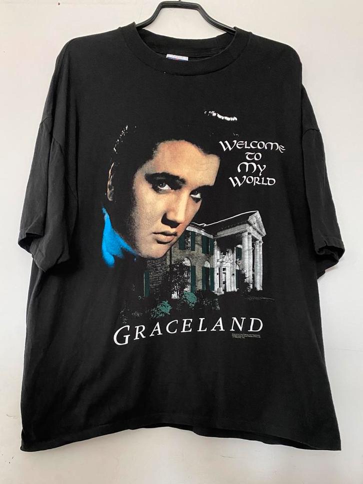 Elvis Presley shirt Graceland , XL, Kleding | Heren, T-shirts, Zo goed als nieuw, Maat 56/58 (XL), Zwart, Ophalen of Verzenden