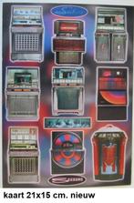 SEEBURG JUKEBOXEN, kaart met 9 afbeeldingen, 21x15 cm., Ophalen of Verzenden, Nieuw, 1950 tot 1960, Seeburg