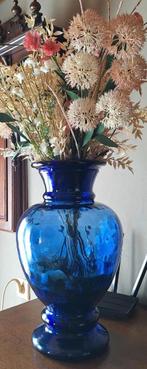 Grote vaas, Ophalen, Blauw, Minder dan 50 cm, Glas