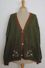 Trachten/folklore vest met vosjes/blaadjes borduursel! XXL, Verzenden, Nieuw, Maat 46/48 (XL) of groter, Groen