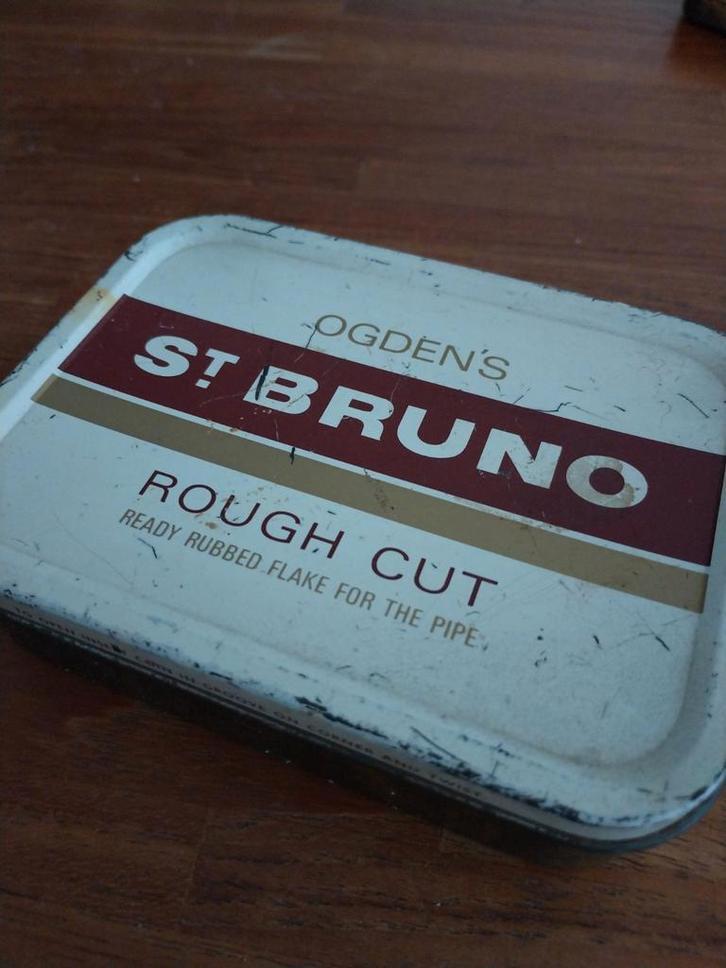 Oud blikje Ogden's St. Bruno tabak €3,50, Verzamelen, Blikken, Gebruikt, Overige, Ophalen of Verzenden