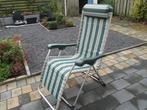 Tuin relaxstoel met kussen, Tuin en Terras, Tuinstoelen, Ophalen, Zo goed als nieuw, Textileen, Verstelbaar