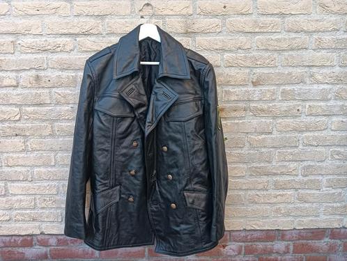 Ouderwetse leren politie jas uit Duitsland, Polizei NRWF, Antiek en Kunst, Curiosa en Brocante, Ophalen of Verzenden