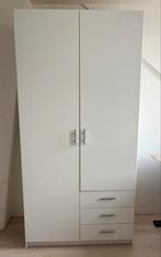 Witte Kledingkast met Deuren en Lades, Huis en Inrichting, Kasten | Kledingkasten, Ophalen, Kunststof, 100 tot 150 cm, Zo goed als nieuw