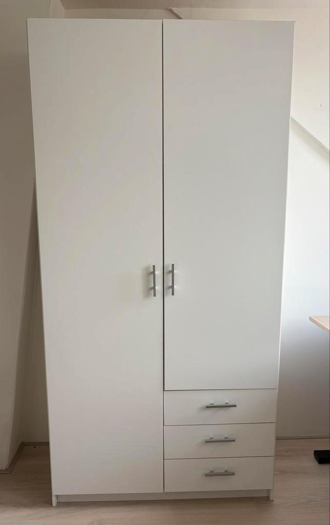 Witte Kledingkast met Deuren en Lades, Huis en Inrichting, Kasten | Kledingkasten, Zo goed als nieuw, 150 tot 200 cm, 100 tot 150 cm