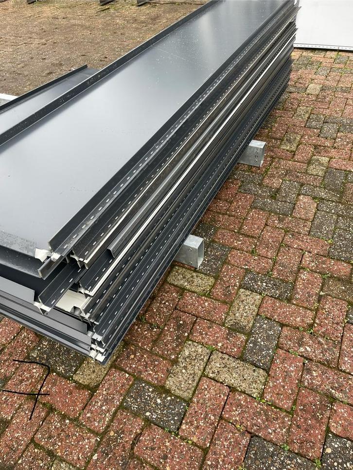 Felsplaten donker grijs 42m2 250x50 cm, Doe-het-zelf en Verbouw, Platen en Panelen, Nieuw, Ophalen