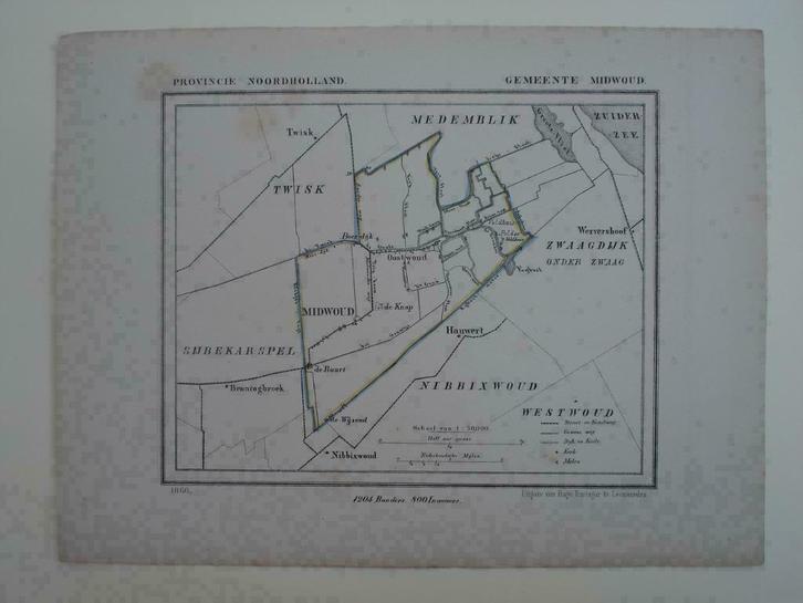 27  / Midwoud  Litho  Kuyper  1867, Antiek en Kunst, Kunst | Litho's en Zeefdrukken, Ophalen of Verzenden