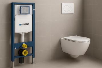 Toilet + Geberit up320 + drukplaat. softclose en rimless beschikbaar voor biedingen
