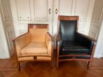 2 x Decoforma Frits Schuitema – hoog/leer & laag/stof, Ophalen, Gebruikt, Art Deco, 50 tot 75 cm