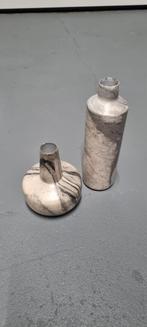 Ijzeren vaasjes met marmerlook, Ophalen of Verzenden, Overige kleuren, Overige materialen, Minder dan 50 cm