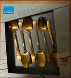 Theelepeltjes, mat goud, nieuw, doosje 6 stuks, Ophalen of Verzenden