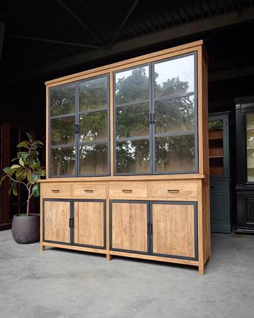Stoere Buffetkast | Winkelkast | Teak X Staal  #2054 beschikbaar voor biedingen